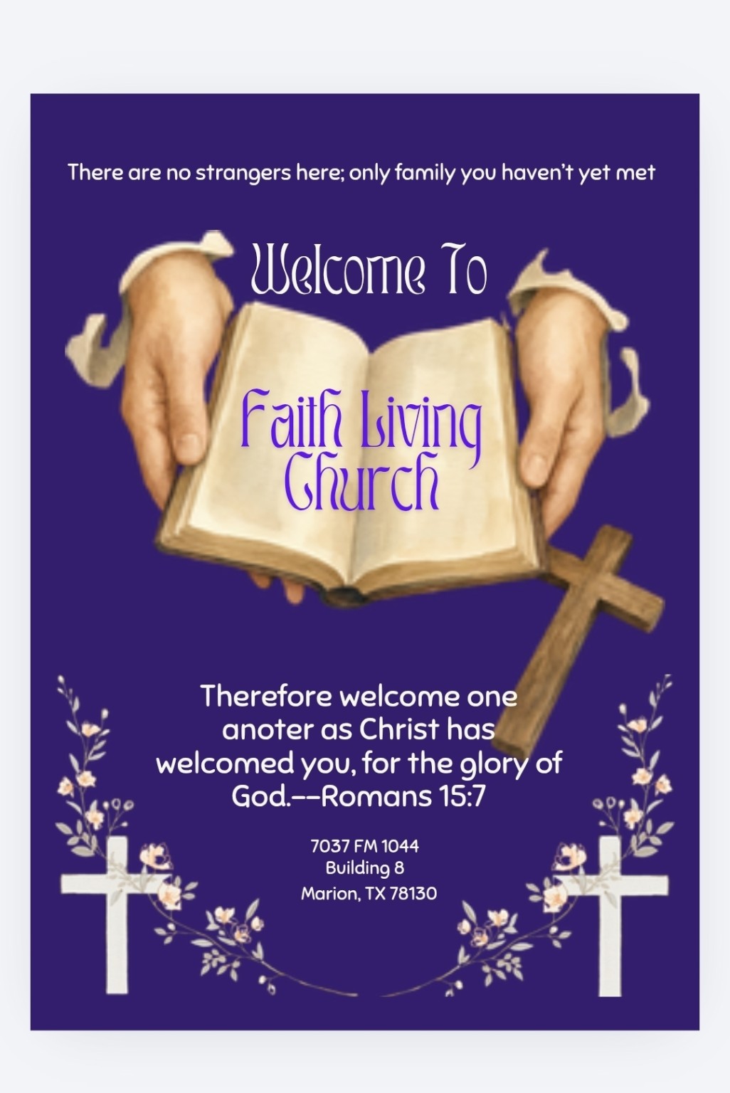 Faith Living Church welcome design